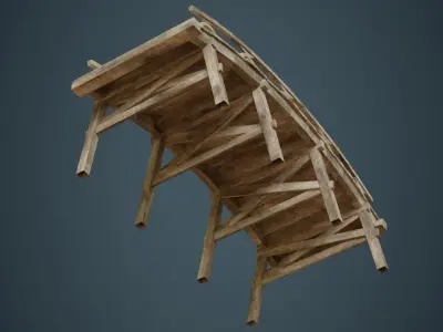 Plank Bridge 1A Low-poly 3D model