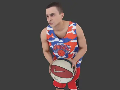 Basketball Player Holding the Ball Low-poly 3D model
