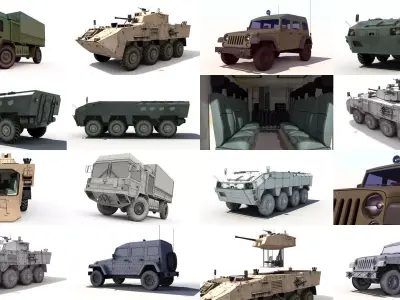 Military Vehicles Collection 3D Model Pack