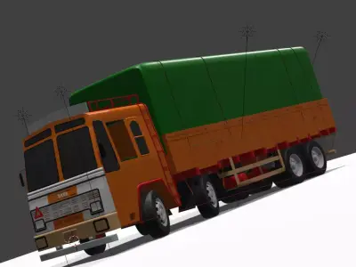 TATA 12 WHEELER TRUCK Low-poly 3D model