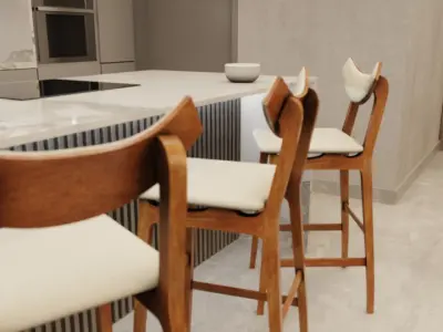 Stool Coara Low-poly 3D model