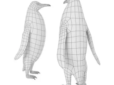 Penguin base mesh Low-poly 3D model