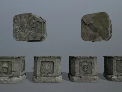   Ruin Set Low-poly 3D model