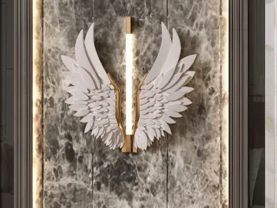 Panel door with eagle 3D model
