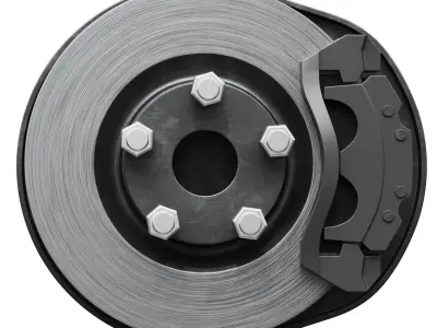 Car braking system for compact cars 3D model