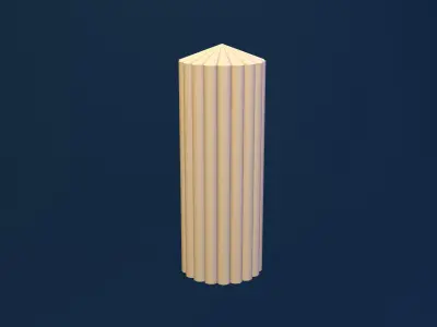 Striped Pillar Candle 3D print model
