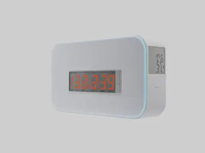 Digital Alarm Wall Clock model Low-poly 3D model