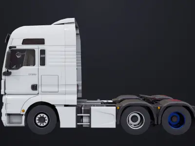 Generic Heavy Truck White Chassis 04 Generic All PBR Textures Low-poly 3D model