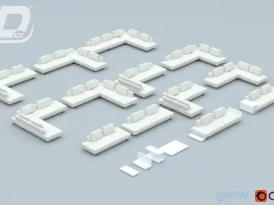 Kent Sofa Modular Set 3D model