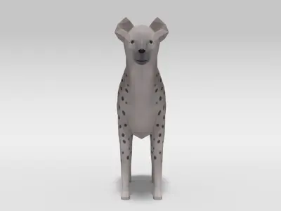Low Poly Cartoon Hyena Low-poly 3D model