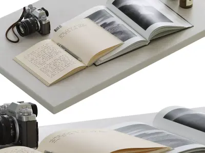 coffee table decor set 003 3D model