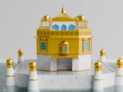 Golden Temple 3D Model Low-poly 3D model