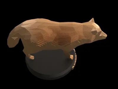 Parametric Raccoon Dog Low-poly 3D model