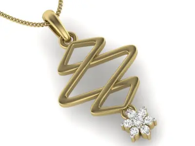 luxury diamond pendant for women 3D print model