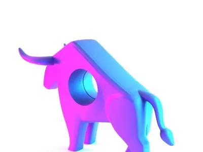 Bull Minimalist Decoration toy 3D print model