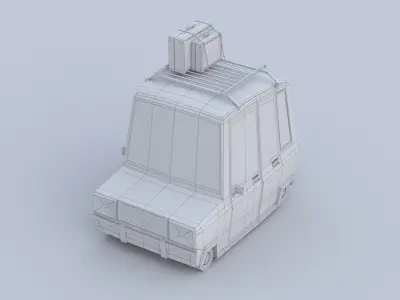 Stylized low poly microcar Low-poly 3D model