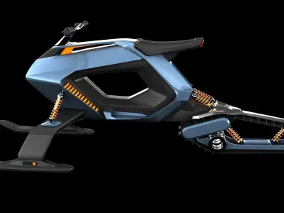 Snowmobile futuristic snow bike 3D model