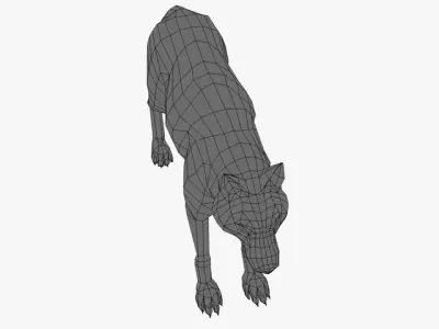 Wolf Low-poly 3D model