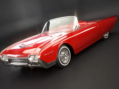 Thunderbird 1961 Convertible Low-poly 3D model
