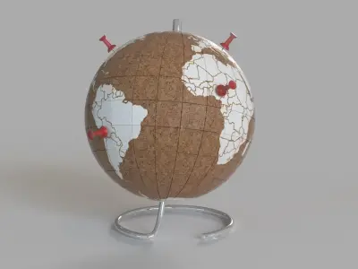 Small White Cork Globe 3D model