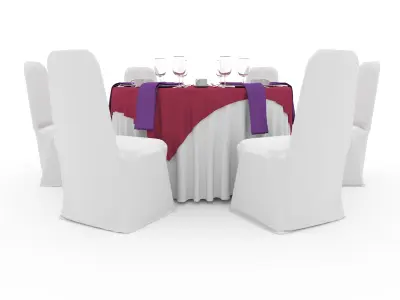 Banquet Table and Chair 29 3D model