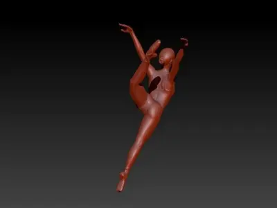 Ballerina ballet dancer pendant Necklace Jewelry 3D print model