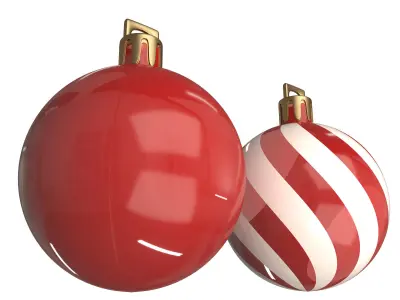 Assorted Christmas Ball Ornament Set Low-poly 3D model