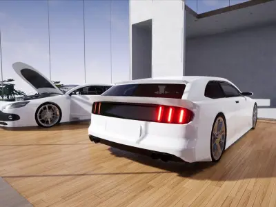 Generic Mid Size 2 Door Shooting Break Low-poly 3D model