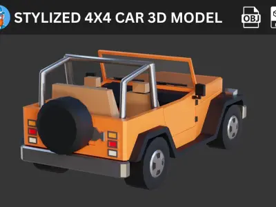 Stylized 4x4 Car 3D Model 3D model