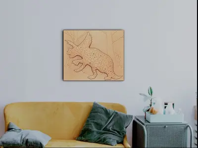 The triceratops dinosaur decoration 3D print model