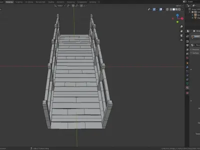 Wooden bridge pack Low-poly 3D model