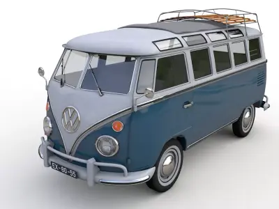 Volkswagen T1 Microbus Deluxe 1966 3D model