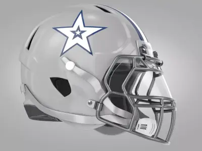 White Football Helmet Low-poly 3D model
