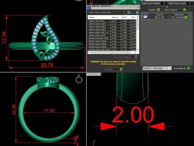 Jewelry Diamond Ring 3D Print Model  3D print model 12