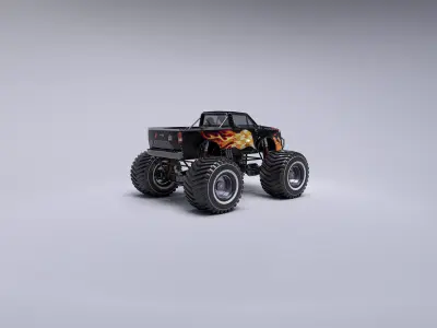 Monster Truck Full Rig Unity and Unreal Engine 4 Low-poly 3D model