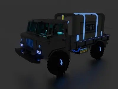 Car Truck - Army truck - Gaz Free 3D model