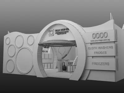 Booth Exhibition Stand a474 3D model