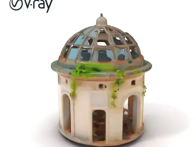 Ruined Gazebo Architectural Model Pack Low-poly 3D model