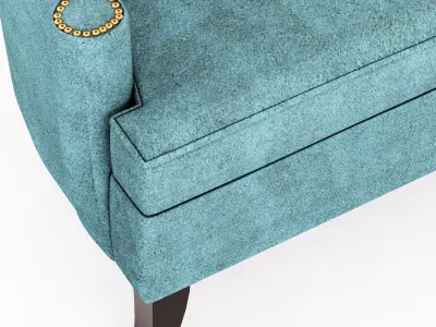 Pacific Blue Elliott Wingback Chair 3D model