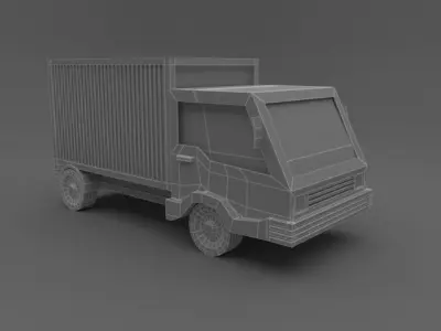 Low-Poly Truck delivery 3D model
