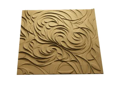 3D Wall Panel mural decor set relief stl 07 3D model
