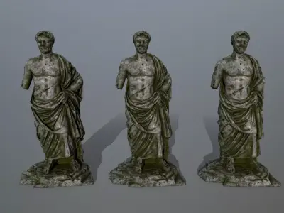statue 5 roman Low-poly 3D model