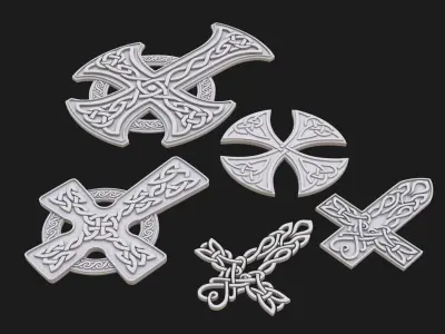 Celtic cross 3D model purchase