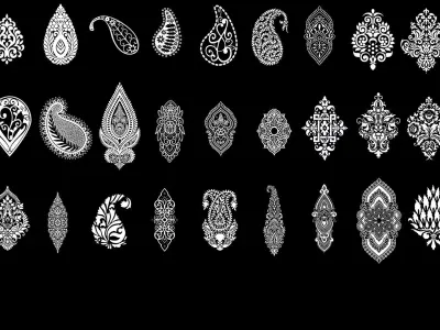 800 ANCIENT ORNAMENTAL ALPHA MEGA PACK 3D model