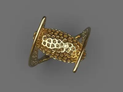 Stylized ring 3D print model