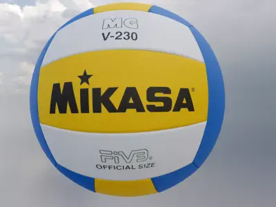 Low Poly PBR Game Ready Mikasa Volleyball Low-poly 3D model