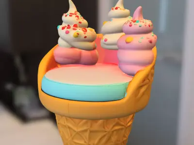 Ice Cream Chair kids Low-poly 3D model