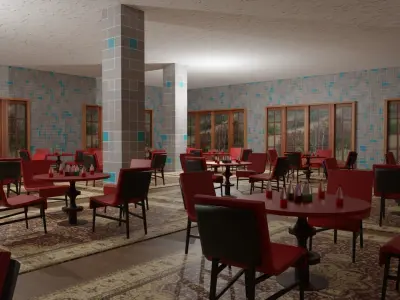 Coffee Shop Low-poly 3D model