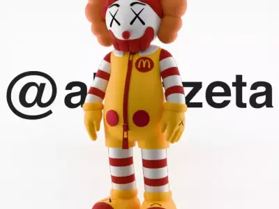 Kaws Ronald McDonald Textured 3D model