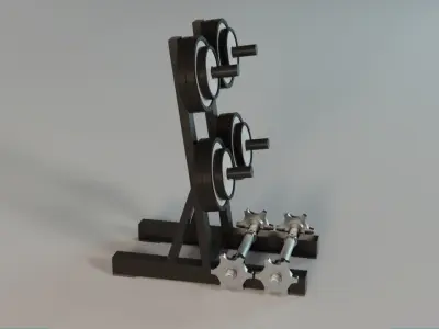 Adjustable Dumbbells Rack Weight Holder 3D model
